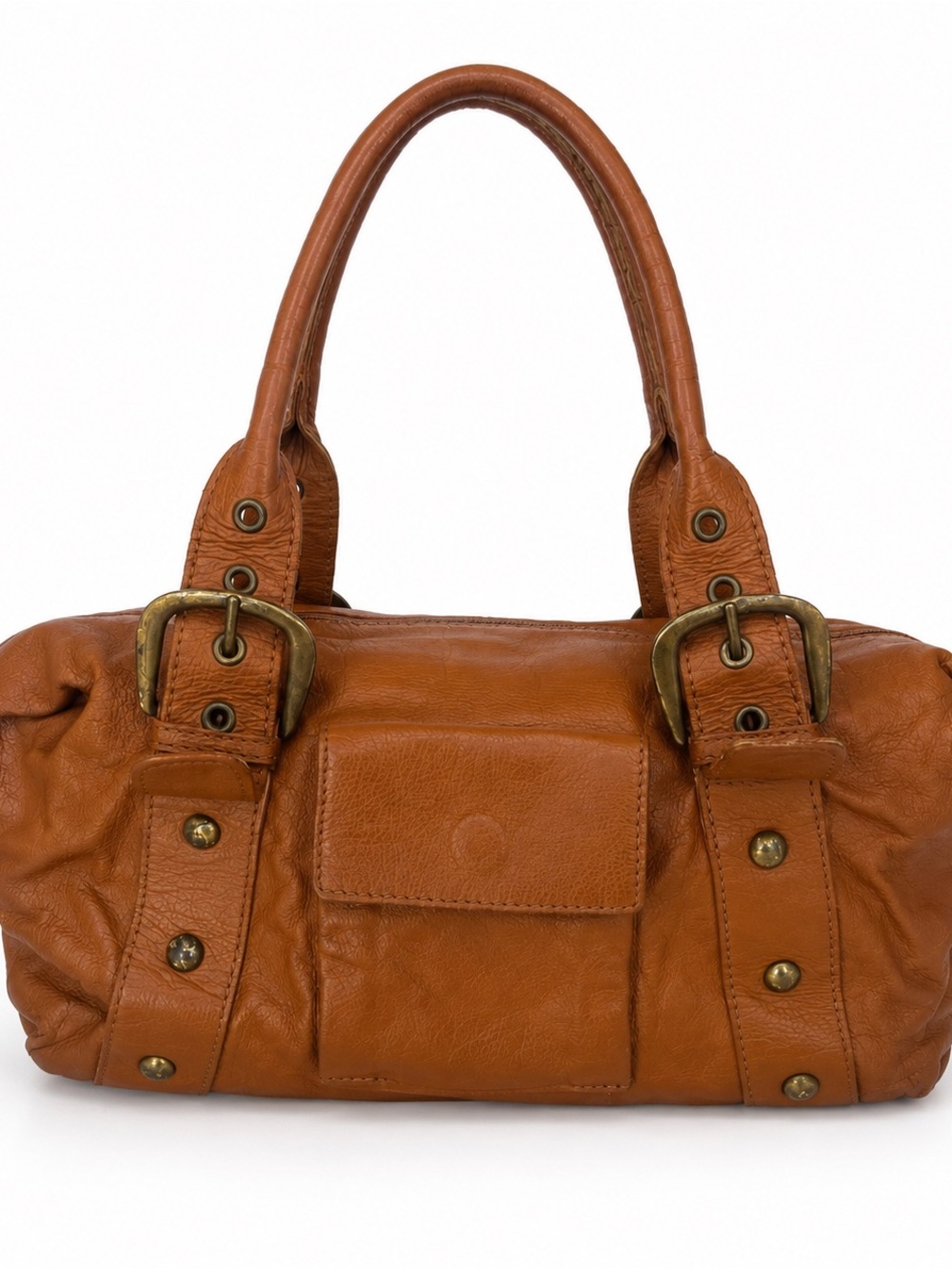 Deborah Gallo Classic Brown Leather Satchel Handbag